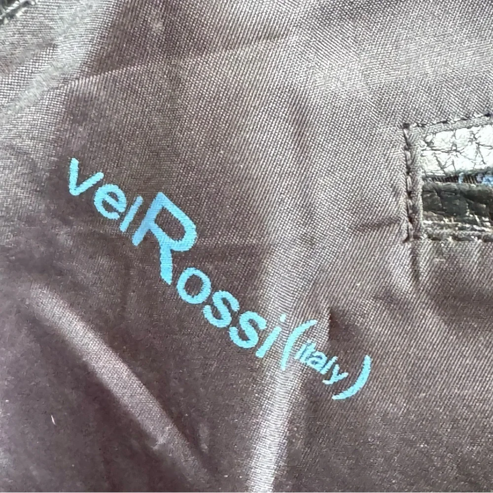 VelRossi Leather Laptop Bag Work Briefcase Black Vel Rossi Italy Italian Pebbled